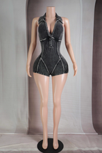 Load image into Gallery viewer, Acid Wash Black Romper
