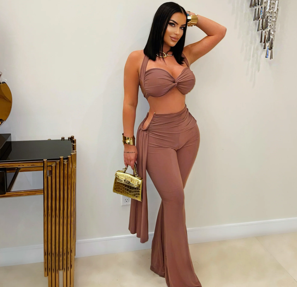 Tamia Pants Set - Nude