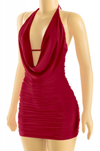 Load image into Gallery viewer, Cowl Neck Mini Dress - Burgundy
