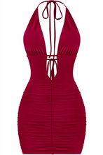 Load image into Gallery viewer, Talia Mini Dress - Burgundy
