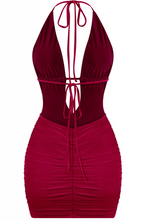 Load image into Gallery viewer, Talia Mini Dress - Burgundy
