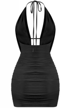 Load image into Gallery viewer, Cowl Neck Mini Dress - Black
