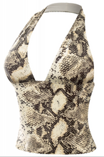 Load image into Gallery viewer, Penelope Halter Top - Snakeskin
