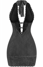Load image into Gallery viewer, Lace Halter Dress- Black
