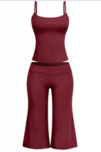 Load image into Gallery viewer, Gaucho Capri Set - Burgundy

