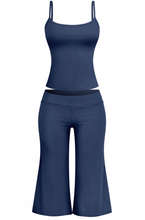 Load image into Gallery viewer, Gaucho Capri Set - Navy Blue

